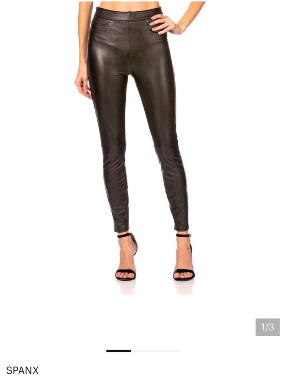 SPANX Faux Leather Skinny Leggings in Black